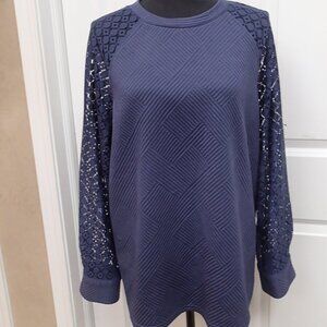Automet Navy Blue Ladies Shirt Size XL